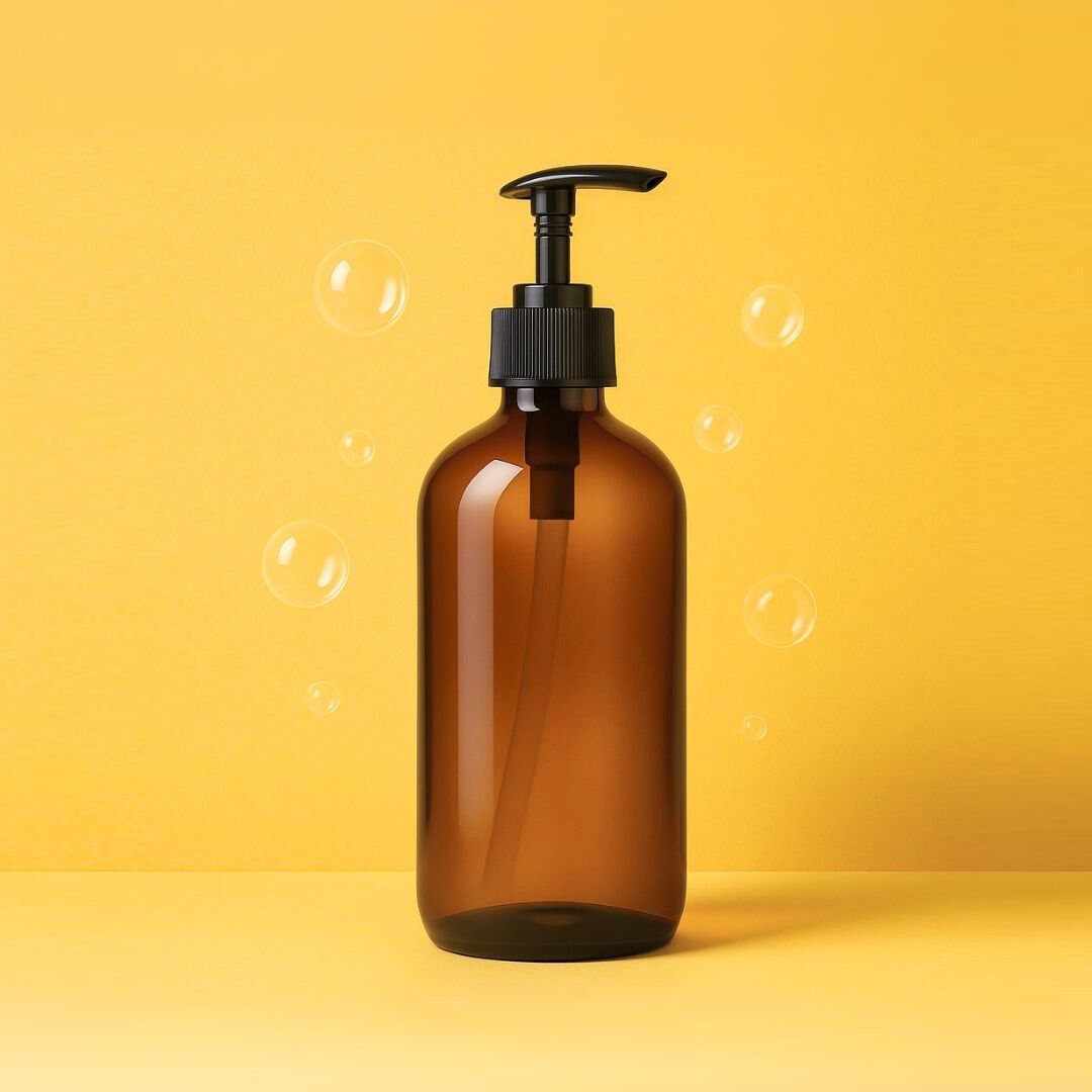 Pompe à savon en verre ambré - 500ml