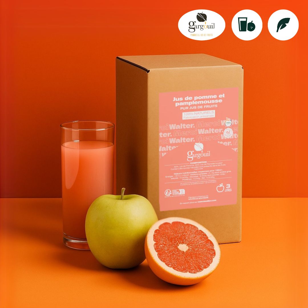 Jus de pomme et pamplemousse artisanal