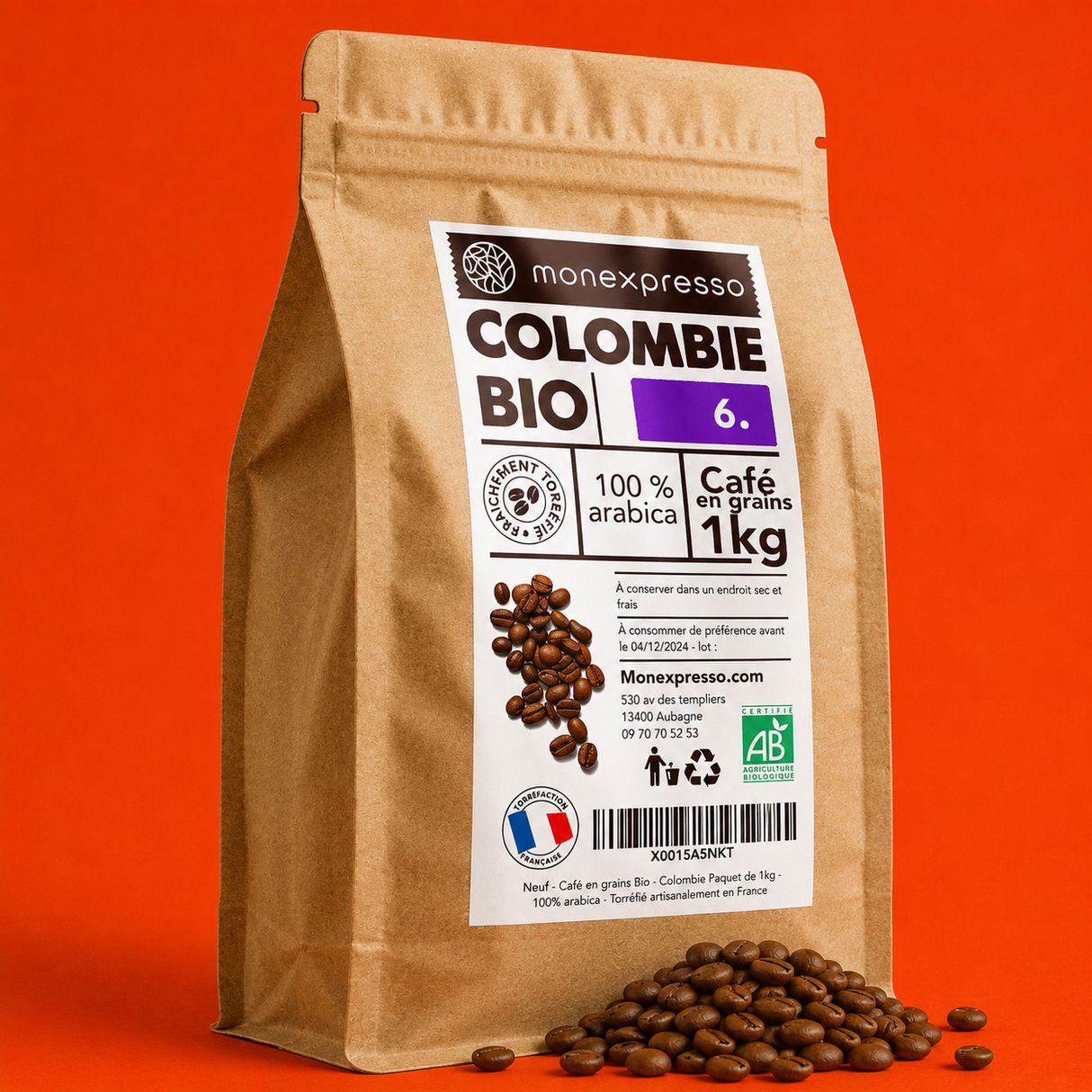Café en grains - Colombie Bio - Force 6