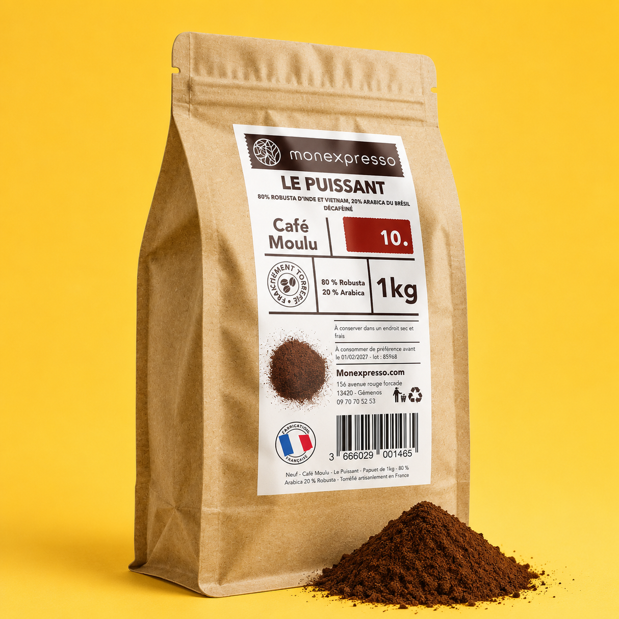 Café moulu - Mélange Le Puissant - Force 10