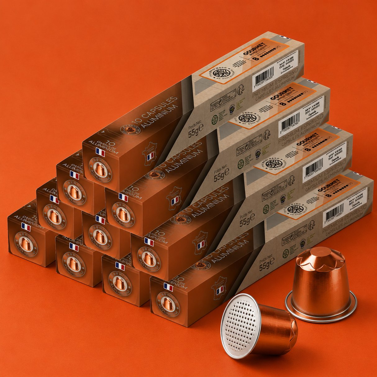 Capsules compatibles Nespresso® - Gourmet - Intensité 8
