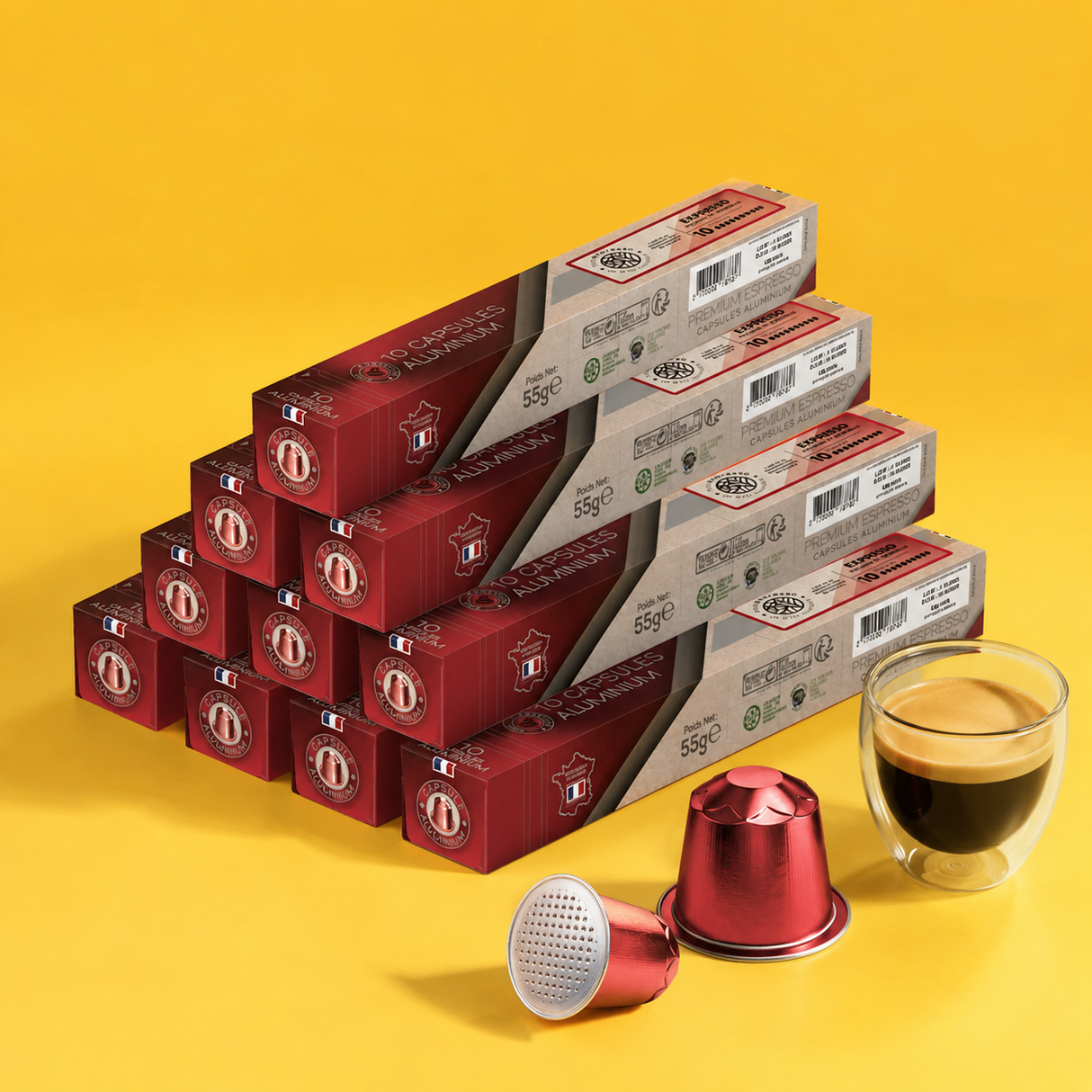 Capsules compatibles Nespresso® - Espresso - Intensité 10
