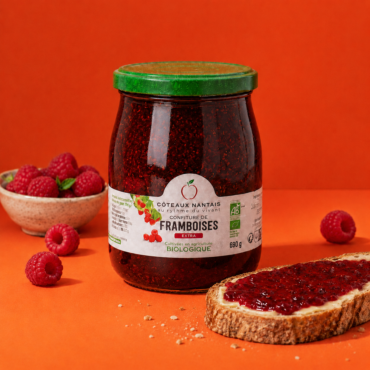 Confiture extra framboises - Bio